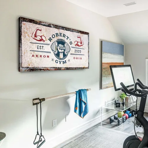 Miniatura 10 de Tailored Canvases Letrero de Gimnasio Personalizado Arte de Pared Decorativo - Lienzo Motivacional para Gimnasio en Casa, Sala de Entrenamiento