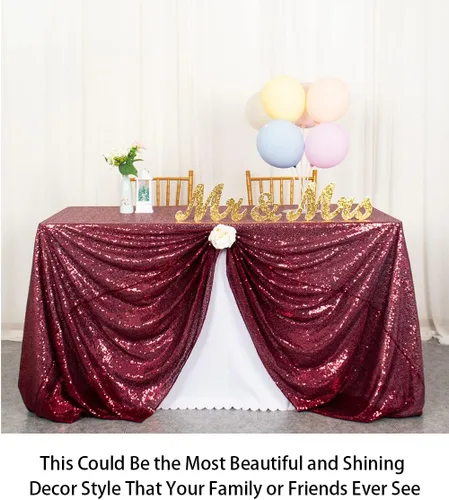 Miniatura 4 de ShinyBeauty - Mantel rectangular de lentejuelas (60” x 102”), diseño de bodas y fiestas de Navidad