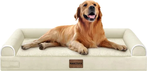 Miniatura 59 de Cama ortopédica lavable para perros medianos y grandes: cama con cojines de apoyo para perros medianos y grandes, cama impermeable de espuma tipo
