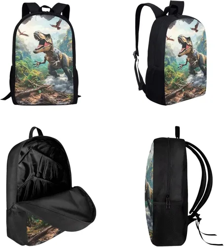 Miniatura 146 de HUGS IDEA Juego de 3 bolsas escolares con aislamiento térmico para el almuerzo, estuche para lápices