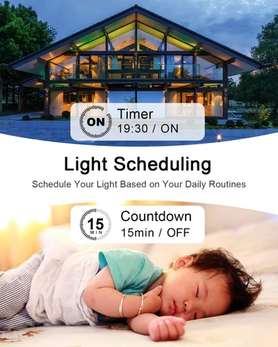 Miniatura 5 de Interruptor de luz inteligente – Thinkbee 2.4Ghz Wifi Kit de interruptor de luz inalámbrico, compatible con Alexa, Google Assistant e IFTTT, control