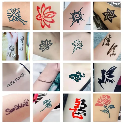 Miniatura 7 de Moricher kit de tatuajes de alheña, kits de tatuajes temporales, 5 conos, 96 plantillas, regalos para arte DIY, fiesta
