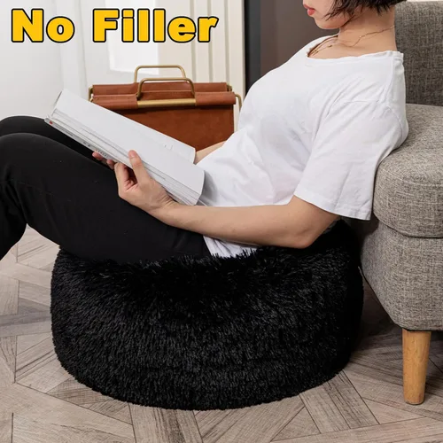 Miniatura 3 de Asuprui Puf otomano para el suelo, reposapiés otomano, sin relleno, 20 x 20 x 12 pulgadas, asiento redondo, puf, silla plegable, almacenamiento
