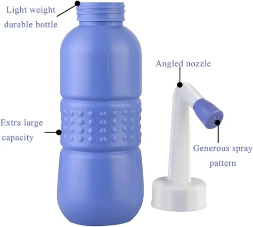 Miniatura 3 de Botella de bidé portátil para viajes, cuidado de higiene personal, bidé manual (11 pulgadas)