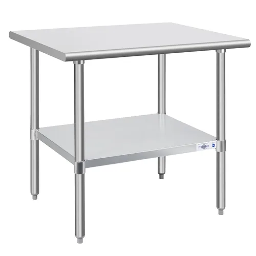 Miniatura 19 de Profeeshaw mesa de trabajo, de uso comercial, de acero inoxidable NSF con protector contra salpicaduras y estante inferior, para cocina, restaurante