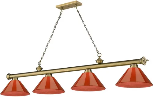 Miniatura 9 de Z-Lite 2306-4BRZ-PRD - Colgante de billar con cordón, 4 luces, 240 vatios totales, bronce