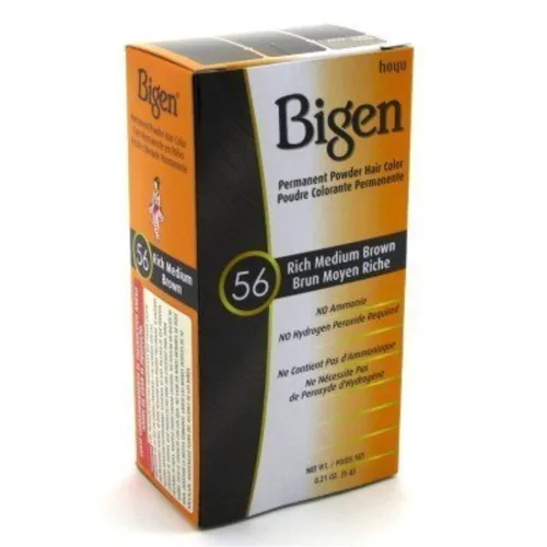Miniatura 34 de Bigen - Tinte permanente en polvo, marrón medio intenso #56, 0.21 onzas (paquete de 3 unidades)