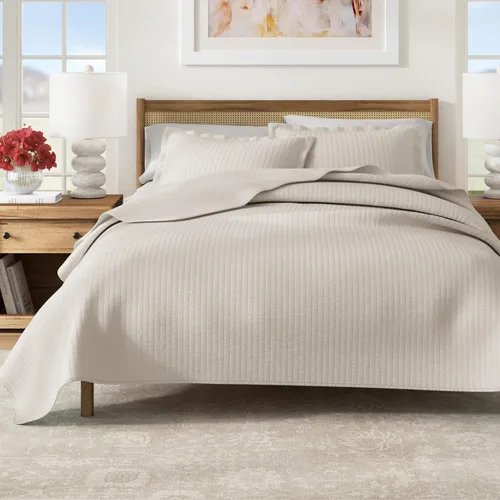 Miniatura 13 de Great Bay Home Full/Queen Quilt Set - 3-Piece Seersucker Box-Stitched Bedding Set - Soft, Lightweight, All-Season Bedspread (White)