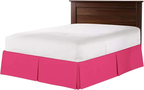 Miniatura 7 de Falda de cama plisada tipo caja de algodón 100% con 800 hilos - Volante plisado de lujo contra el polvo, falda de cama moderna de calidad hotelera