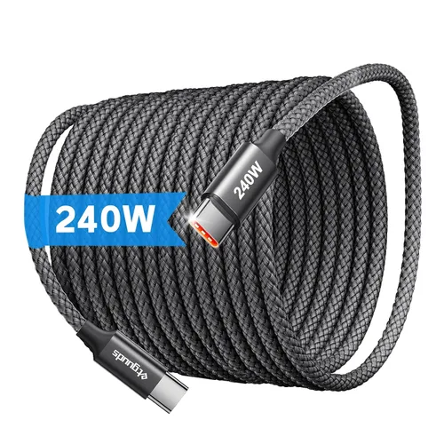 Miniatura 9 de etguuds Cable USB C a USB C de 240 W de 6 pies, paquete de 2, cable de carga tipo C de carga súper rápida para iPhone 17 16 15 Series, Samsung
