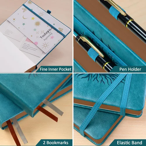 Miniatura 2 de ZXHQ Diario grueso de 360 páginas para mujeres y hombres, cuaderno de diario rayado A5 para escribir, tapa dura, papel de 100 g/m², diseño del árbol