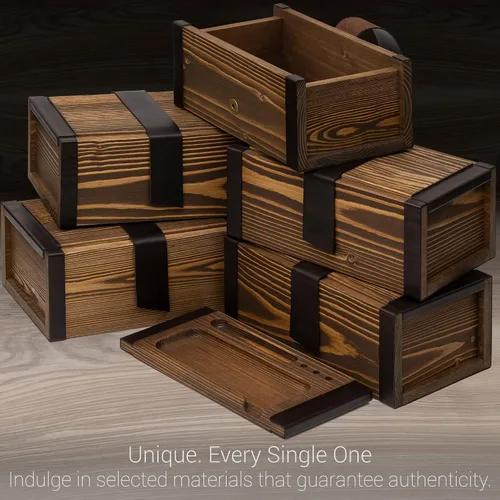 Miniatura 5 de SPLENDSTOR Kit grande – Caja de almacenamiento de madera con bandeja decorativa y paquete de 3 tarros de vidrio herméticos y bloqueo UV para hierbas