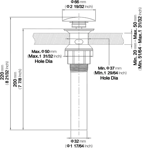Miniatura 6 de MIAOHUI Drenaje desplegable para fregadero con desbordamiento, tapón de drenaje para lavabo de baño, colador antiobstrucción integrado que se adapta