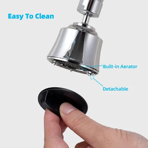 Miniatura 7 de iFealClear Cabezal de Grifo de Fregadero de Cocina, Cabezal Rociador Giratorio de 360 Grados con 4 Modos de Pulverización, Adaptador Aireador