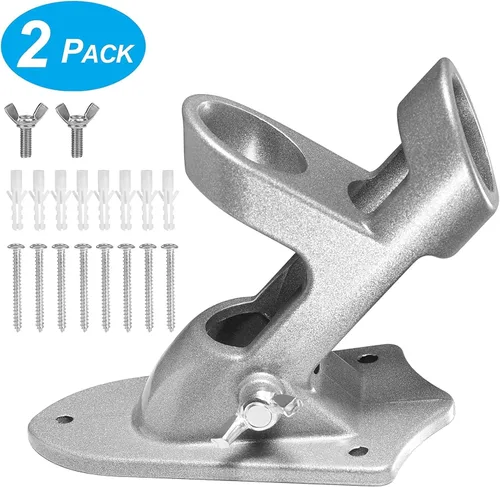 Miniatura 2 de BONWIN - Soportes de soporte para asta de bandera de 1 pulgada con accesorios para montaje en pared de casa, diámetro interior de 1 pulgada, dos