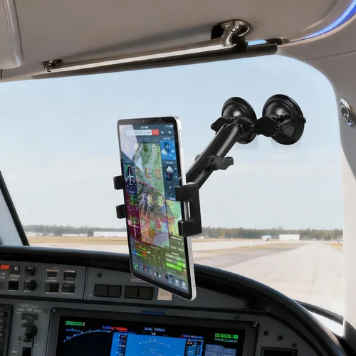 Miniatura 7 de Pilots - Soporte para tablet con ventosas dobles fuertes, soporte universal para iPad para aviones, coche, barco, camión, parabrisas, compatible