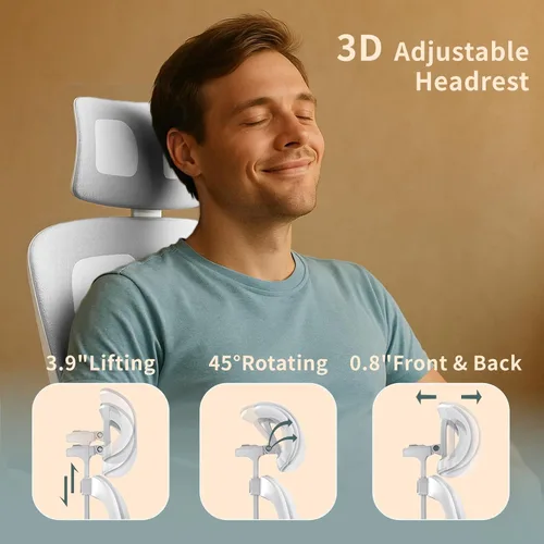 Miniatura 4 de NicBex Silla ergonómica para juegos de oficina con soporte lumbar ajustable, silla de computadora de malla transpirable para mujeres y hombres