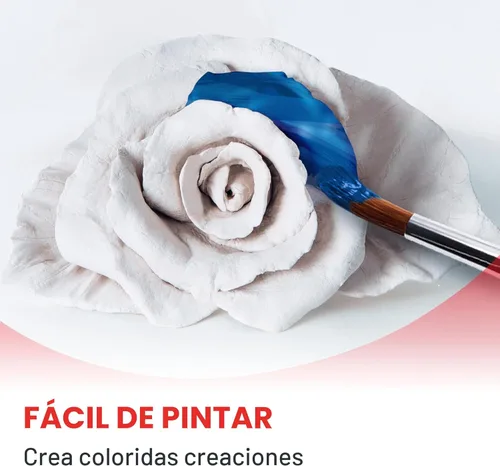 Miniatura 4 de Arcilla modeladora de endurecimiento al aire DAS, bloque de 1 kg, color blanco (387500)