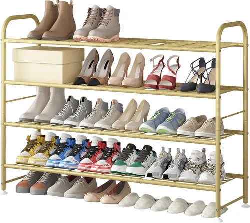 Miniatura 12 de LINZINAR Zapatero de 2 niveles organizador de almacenamiento para armario entrada metal negro