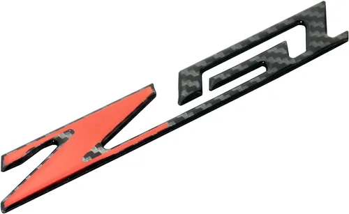 Miniatura 4 de Juego de par Corvette C7 Z51 Emblema de fibra de carbono, adhesivo de calcomanía de reemplazo para Corvette (Negro Rojo de fibra de carbono)