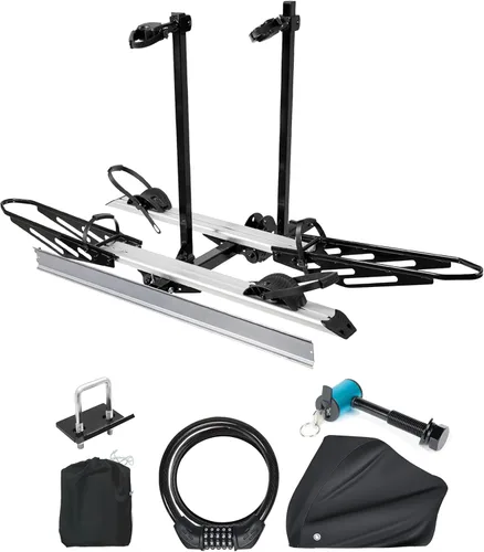 Miniatura 12 de RokRack S One 1-Ebike Rack con rampa, capacidad de 100 libras, soporte para bicicleta eléctrica de montaje en enganche único, se adapta a neumáticos