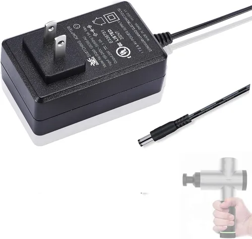 Miniatura 7 de Cargador de pistola de masaje, 110 V Salida del cargador: DC 24V 1A Cargador Pistola de masaje Cable de alimentación Muscle Blaster (cargador)