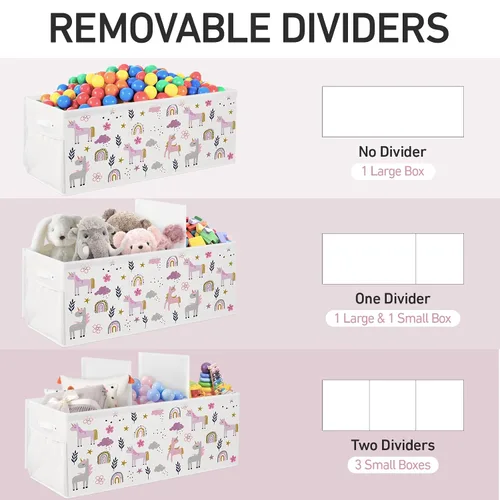 Miniatura 3 de Caja de juguetes plegable extragrande con tapas, organizador de almacenamiento resistente para niños, 38 x 16 x 13 pulgadas, baúl de juguetes