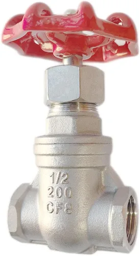 Válvula de compuerta de acero inoxidable 304, válvula de globo rotativa roscada hembra de acero inoxidable NPT de 1/2 "para interruptores de flujo