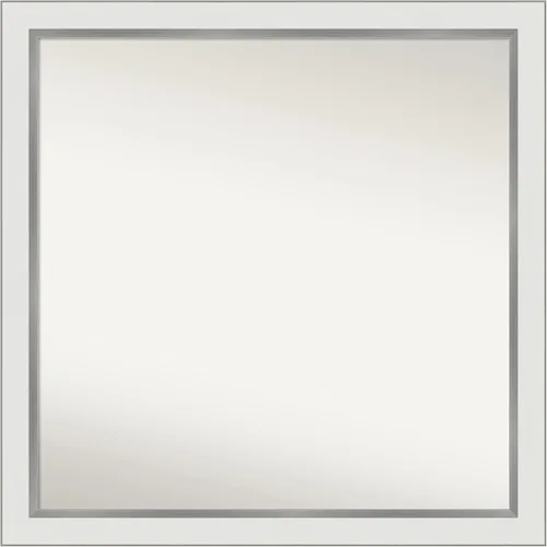 Miniatura 527 de Amanti Art Espejo de baño blanco para sobre el fregadero, 30 x 35 pulgadas, espejo de tocador rectangular estrecho de Eva de oro blanco, marco