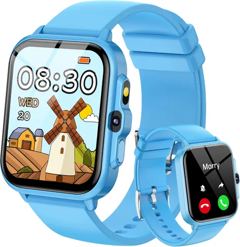 Miniatura 10 de Reloj inteligente para niños, rastreador de actividad física de 1.85 pulgadas con cámara, juegos, música, SOS, AI, reloj despertador, video, control