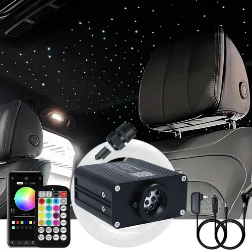 Miniatura 12 de AKEPO - Kit de luz musical RGBW de 16 W, parpadeante, de tamaño pequeño, fibra óptica, controlada a través de aplicación, 295 unidades, 9.8 pies