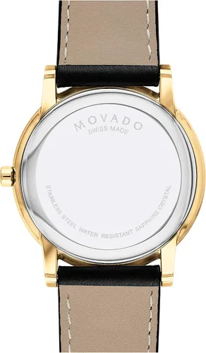Miniatura 4 de Movado Reloj de museo de oro amarillo para hombre con esfera de museo de punto cóncavo correa doradanegra modelo 607271 NegroOro Core Museum Classic