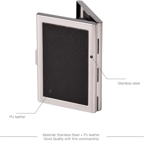 Miniatura 5 de Tarjetero de metal RFID para tarjetas de crédito, cartera para tarjetas de visita para mujeres y hombres