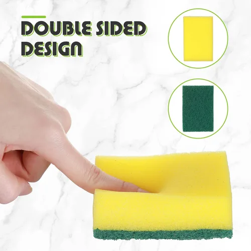 Miniatura 3 de Esponja para platos de cocina, esponja de limpieza multicolor, almohadilla de fregado de doble cara, no raya, esponja absorbente para lavar platos