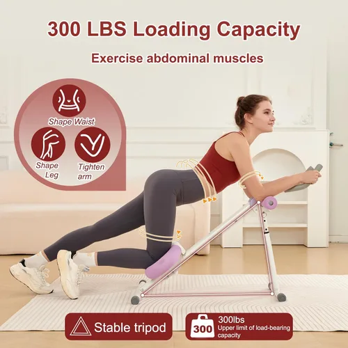 Miniatura 4 de HOTWAVE Entrenador abdominal plegable,Máquina de entrenamiento abdominal ajustable,Fortalecer la fuerza del núcleo,Equipo de ejercicio en casa