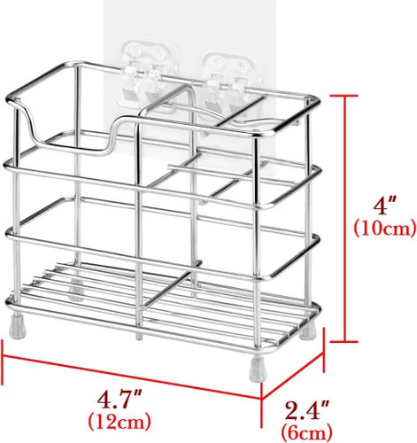 Miniatura 3 de Linkidea Soporte de pared para cepillo de dientes para baño, soporte de acero inoxidable para cepillo de dientes eléctrico, pasta de dientes
