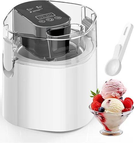 Máquina para hacer helados, 1.52 cuartos de galón, máquina de sorbete y yogur congelado, cuenco de congelador aislado de 1.52 cuartos de galón,