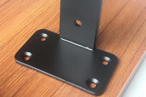 Miniatura 6 de Paquete de 2 - Soportes de estante en L ocultos negros de 4 pulgadas (1/5 pulgada de grosor) Soportes de estante flotante de hierro Soportes