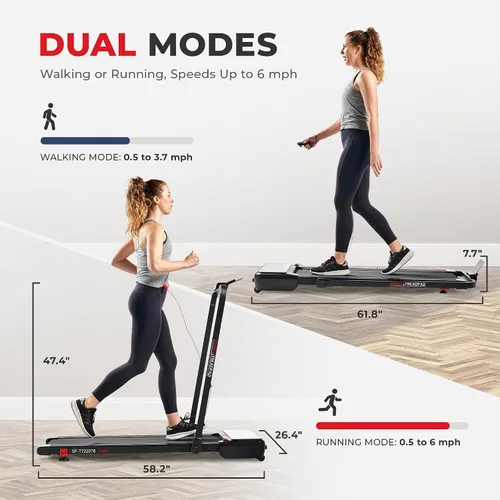 Miniatura 3 de Sunny Health & Fitness Treadpad® Treadmill with 6-Level Auto Incline & Exclusive SunnyFit® App Enhanced Bluetooth Connectivity