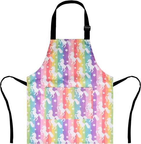 Delantal de Dinosaurio para Niños Varones con Bolsillo, Delantales de Unicornio para Niñas para Cocinar, Pintar, Delantal de Cocina para Niños de 3