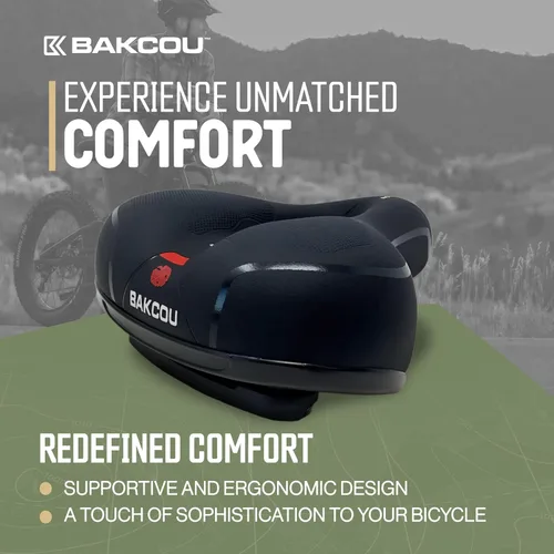 Miniatura 6 de Bakcou - Asiento de bicicleta cómodo de ajuste universal de gran tamaño - Acolchado de felpa, suspensión de resorte doble, fácil instalación, 8
