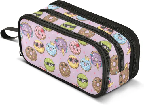 Miniatura 18 de MNSRUU Estuche grande para lápices, estuche estético con diseño de rana linda, organizador de marcadores, caja de lápices para niñas, niños
