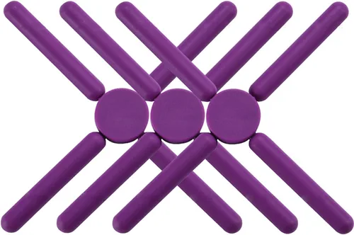 FENGCHEN - Paquete de 3 salvamanteles plegables de silicona, salvamanteles plegables, antideslizantes, plegables, diseño compacto cruzado, soporte