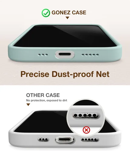 Miniatura 176 de GONEZ Funda de silicona para iPhone 14 Pro Max, compatible con MagSafe, con protector de pantalla + protector de lente de cámara, silicona líquida a