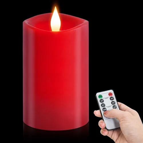 Miniatura 32 de Velas sin llama de 3 x 3 que funcionan con pilas con temporizador remoto, duran 600 horas, velas de batería parpadeantes, velas LED eléctricas