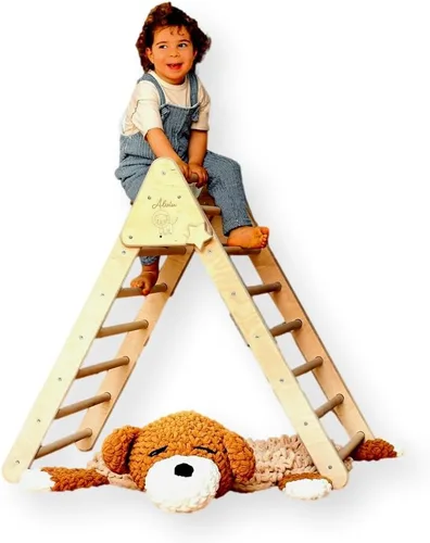 Miniatura 9 de Montessori Triángulo de escalada de madera para niños Marco de escalada plegable para interiores para niños y niños pequeños Equipo de parque