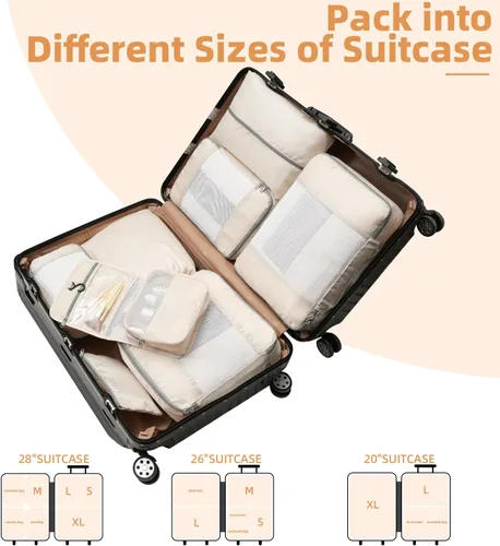 Miniatura 7 de BAGAIL 8 Set10 Set Packing Cubes Various Sizes Packing Organizer for Travel Accessories Luggage Carry On Suitcase