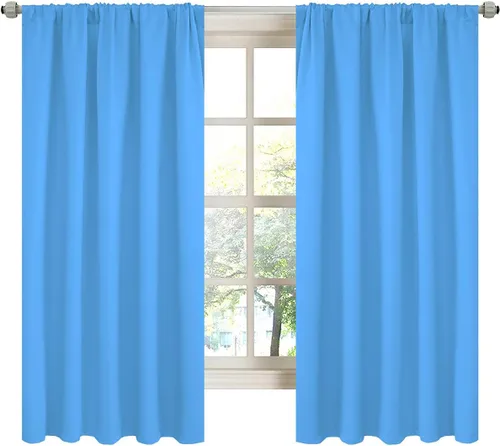 Miniatura 11 de LA PALMA Cortinas opacas con bolsillo para cortinero para sala de estar, bloqueo de luz, aislamiento térmico, reducción de ruido, cortinas