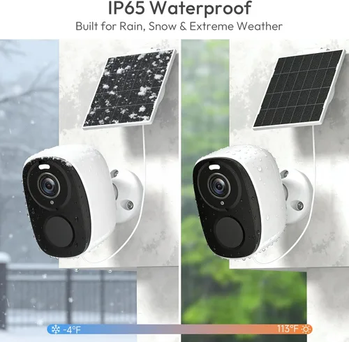 Miniatura 4 de 4 unidades de cámara de seguridad para exteriores inalámbricas solares, cámara inalámbrica para exteriores 2.4/5G WiFi con paneles solares, visión