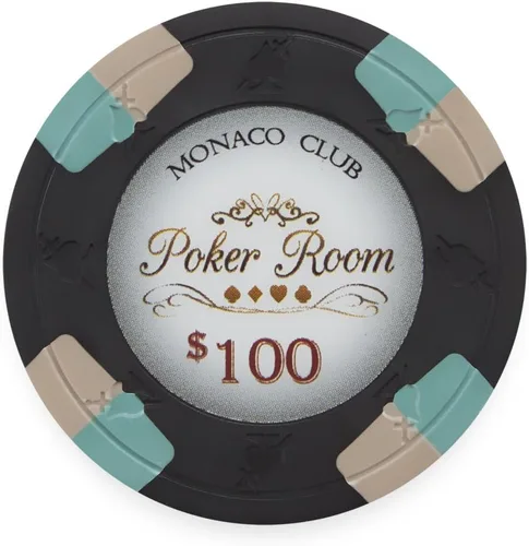 Miniatura 14 de Claysmith Gaming Paquete de 50 fichas de póquer Monaco Club, compuesto de arcilla pesada de 0.48 oz Rojo ($5 Red)